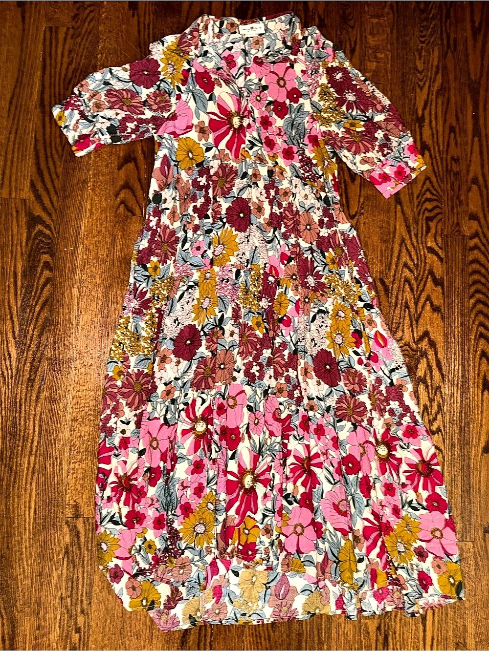 natural life Floral Maxi Dress in Pink & Multicolor Size XS Like New